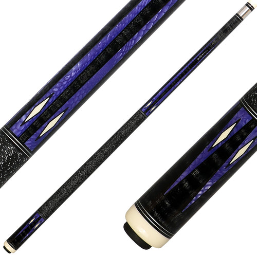 J Pechauer P19C-P Pro Series Pool Cue - Ebony Stain with Purple Avorion Points 1