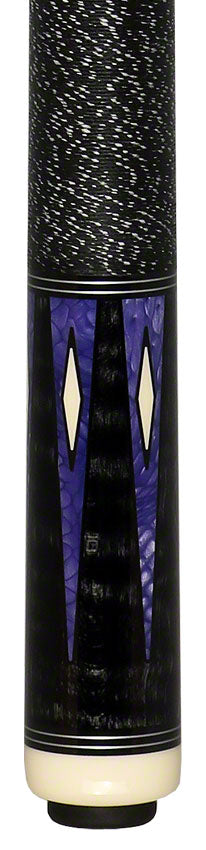 J Pechauer P19C-P Pro Series Pool Cue - Ebony Stain with Purple Avorion Points