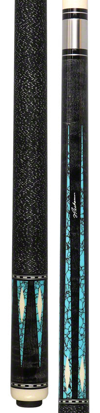 J Pechauer P19C-TQ Pro Series Pool Cue - Ebony Stain with Turquoise Points