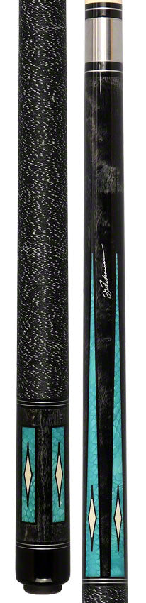 J Pechauer P20C-AQ Pro Series Pool Cue - Charcoal Stain with Aquamarine Avorion Points 5
