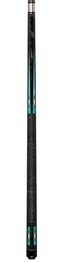 J Pechauer P20C-AQ Pro Series Pool Cue - Charcoal Stain with Aquamarine Avorion Points 6