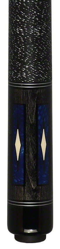 J Pechauer P20C-B Pro Series Pool Cue - Charcoal Stain with Blue Avorion Points 2
