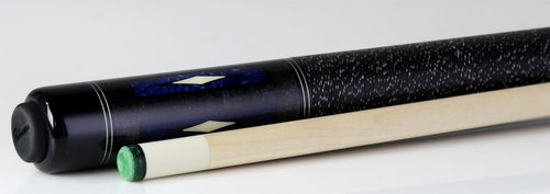 J Pechauer P20C-B Pro Series Pool Cue - Charcoal Stain with Blue Avorion Points 3
