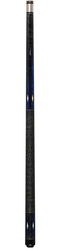 J Pechauer P20C-B Pro Series Pool Cue - Charcoal Stain with Blue Avorion Points 6