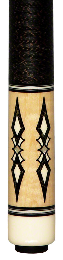 J Pechauer P22N Pro Series Pool Cue - Maple with Sim. Ebony and Gold Vein Inlays