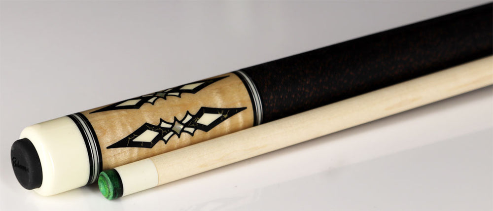 J Pechauer P22N Pro Series Pool Cue - Maple with Sim. Ebony and Gold Vein Inlays