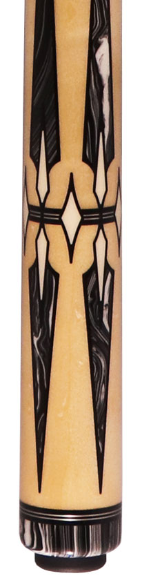 J Pechauer P22R Pro R Series No Wrap Pool Cue - No-Stained Maple with Black and White Malachite Points 4