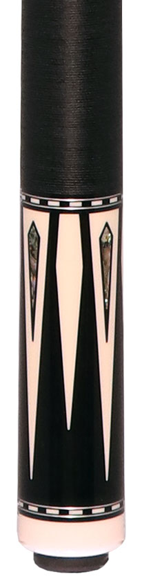 Pechauer P23R Pro R Series Pool Cue - Ebony-Stained Maple with Sim. Ivory Points and Abalone Inlays with Irish Linen Wrap 2