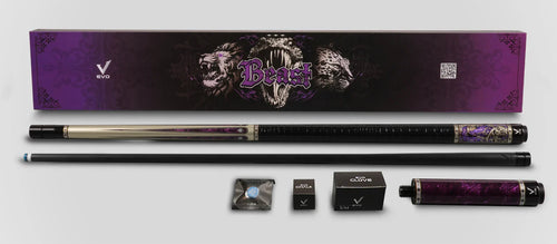 EVO Beast Amethyst Lion Leather Wrap Pool Cue Maxbing Edition 3
