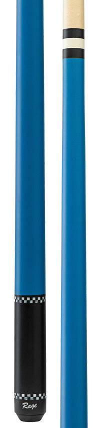 Rage RG03 Wrapless Pool Cue - Highway Blue with Checkers 3