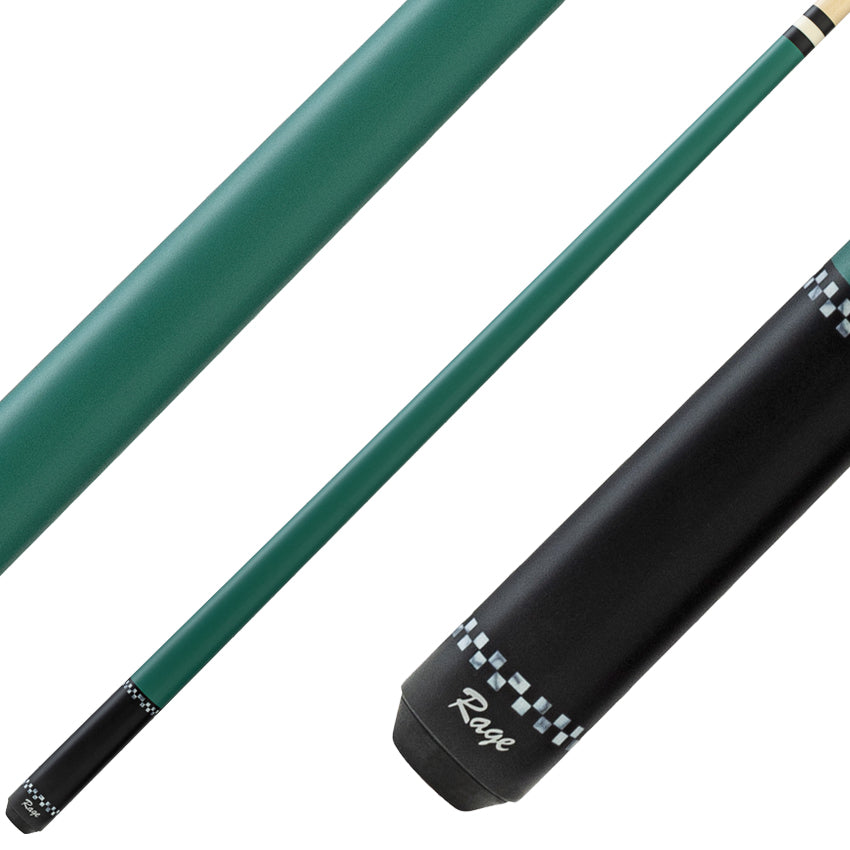 Rage RG04 Wrapless Pool Cue - Forest Green with Checkers
