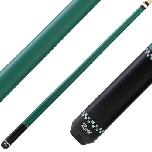 Rage RG04 Wrapless Pool Cue - Forest Green with Checkers 1