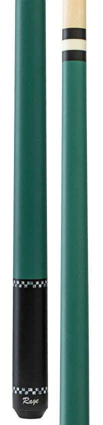 Rage RG04 Wrapless Pool Cue - Forest Green with Checkers
