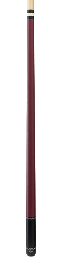 Rage RG05 Wrapless Pool Cue - Plum Red with Checkers
