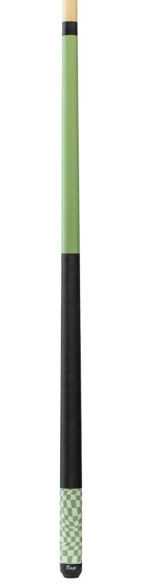 Rage RG08 Pool Cue with Pressed Nylon Wrap - Lime Green Warped Checkers