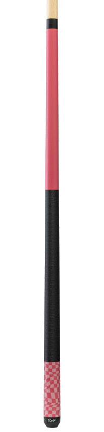 Rage RG09 Pool Cue with Pressed Nylon Wrap - Dark Fuchsia Warped Checkers