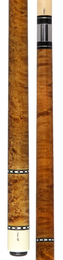 Schon STL1 Full Dark Stained Birdseye Maple Pool Cue - STL1SPBEDS2 5