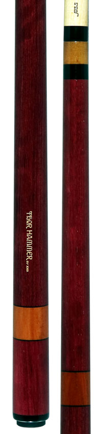 Joss JOSTHPHOLD-DIS Thor Hammer Break Cue - Purpleheart with Stained Maple Rings 5