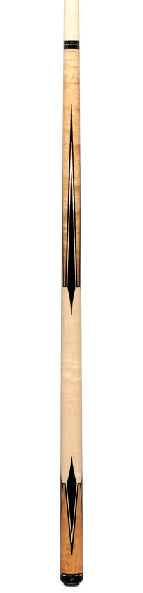 J Pechauer JP11T JP T Series Natural-Stained Maple with Sim. Ebony Inlays No Wrap Pool Cue