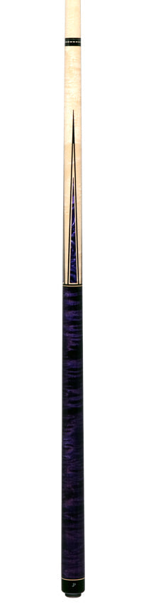 J Pechauer JP08T JP T Series No Wrap Pool Cue - Natural-Stained Maple with Purple Point Inlays