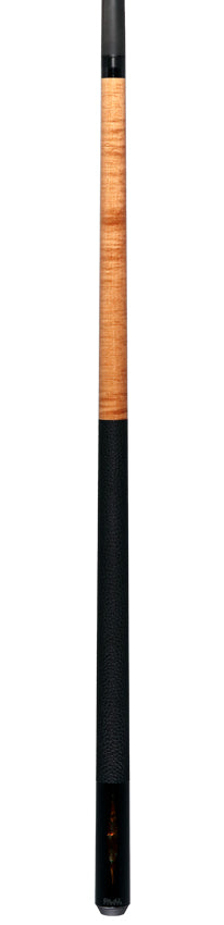 Bull Carbon Gold Stained Maple with Gold Genuine Shell Inlays Play Cue with Textured Leather Wrap 6