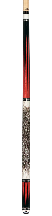 Cueroc Pterosaur 2 Ebony Dymondwood with Pink Dymondwood Points Pool Cue with Ring-Tailed Lizard Wrap