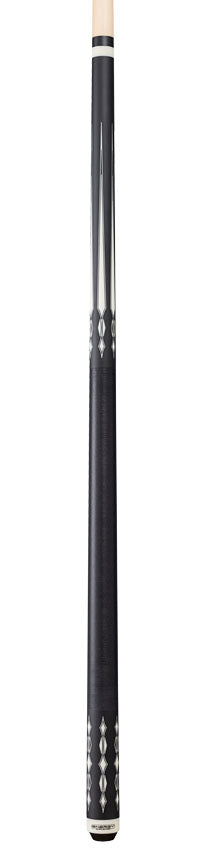 Players HC20 Energy Series Pool Cue with Black Linen Wrap - Matte Black with White and Silver Graphic