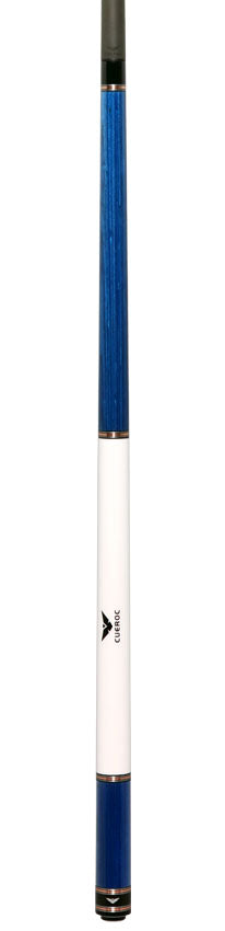 Cueroc CR-N04G Galaxy 4 No Wrap Pool Cue - Blue-Stained Dymond Wood with Carbon Fiber Shaft