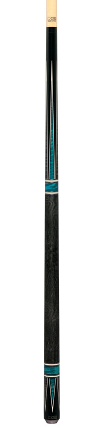 K2 KL190TL Black/Grey/Teal 4 Point Graphic Pool Cue with 11.75mm LD Shaft