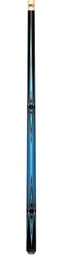 K2 KL160BL Pool Cue Matte Metallic Blue with Silver and Black Graphic