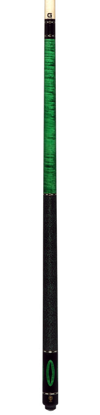 McDermott Emerald Green Stained Curly Maple Forearm and Inlays Cue of the Month with G-Core Shaft 6