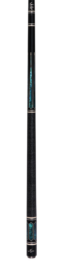 Meucci Ultra Piston 4 Ebony Stain with Abalone Points Pool Cue with Pro Carbon Shaft - UP-4MC