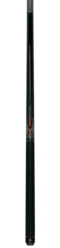 Linc LC104 Black with Orange / Silver / Gray Graphic Pool Cue & Carbon Fiber Shaft 6