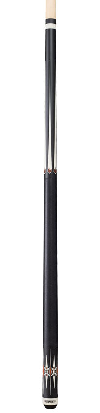 Players HC21 Energy Series Pool Cue with Black Linen Wrap - Matte Black with White and Cocobolo Graphic