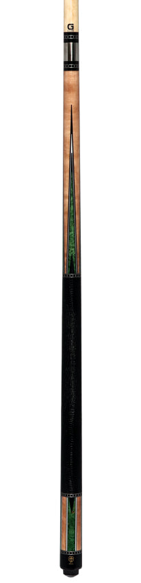 McDermott MCD50C 50th Anniversary Series Pool Cue - Birdseye Maple Cue and Green Burl Points with G-Core Shaft and Commemorative 1x1 Case