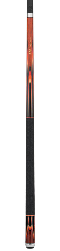 Predator Sang Lee 2-4 Cocobolo with Black / Red / Orange / Maple / Ebony Butterfly Points Limited Edition Pool Cue - Radial with Luxe Leather Wrap