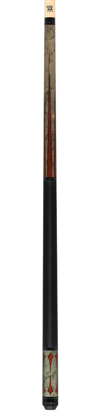Koda KD49 Pool Cue - Gray-Stained Maple with Cocobolo Points Graphic