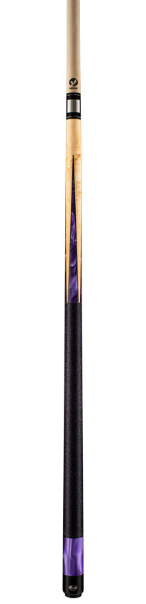 Viking HL0204 Helix Series Play Cue - Khaki-Stained Birdseye Maple with 8 Black and Purple Premium Pearl Inlays 4