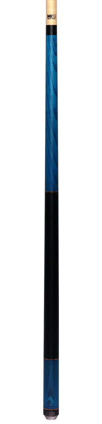 K2 KL117 No Wrap Pool Cue - Blue Stained Ash with 12.50mm LD Shaft