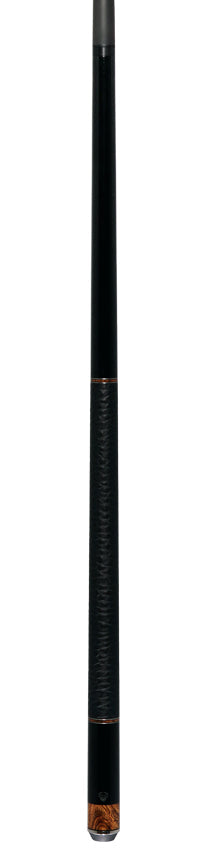 Bull Carbon Black with Bocote Inlays Play Cue with Textured Leather Wrap