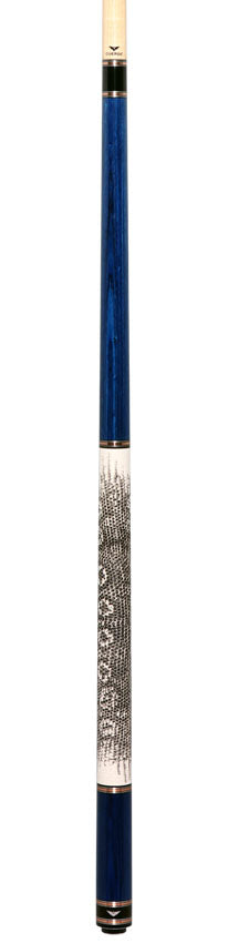 Cueroc CR-N04 Galaxy 4 Pool Cue - Blue Stained Dymond Wood with Ring-tailed Lizard Wrap 6