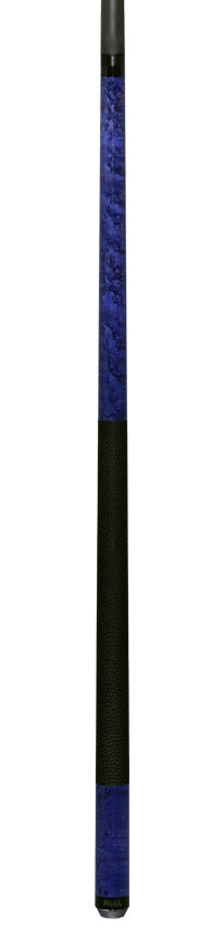 Bull Carbon Purple-Stained Birdseye Maple Play Cue with Textured Leather Wrap