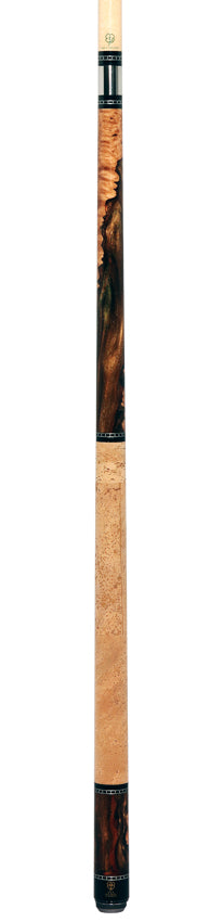 McDermott H1451 H-Series Pool Cue - Metallic Forest ShokWood with Cork Wrap