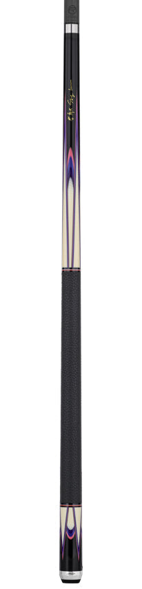 Predator Sang Lee 2-1 Black with Pink / Blue / Purple / Ivorine Butterfly Points Limited Edition Pool Cue - Radial 4