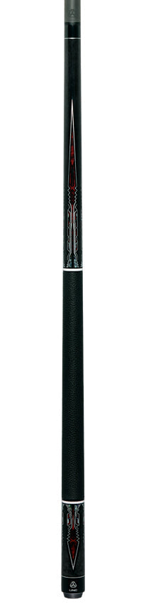 Linc LC101 Dark Gray-Stained Maple with Red / Silver Points Graphic Cue & Carbon Fiber Shaft