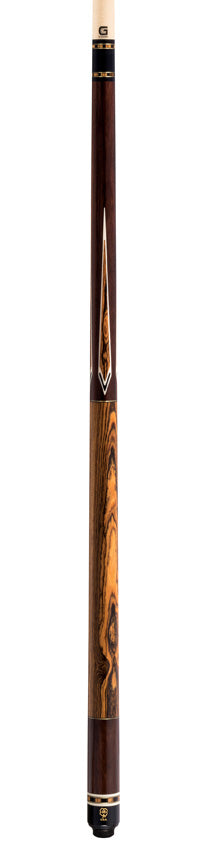 McDermott G520 G Series No Wrap Pool Cue - Rosewood with Bocote Points and Wrap Section