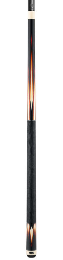 Predator Truesplice 16 Ebony Forearm with Red, Orange and Yellow Veneers Pool Cue with Lizard Wrap - Radial 4