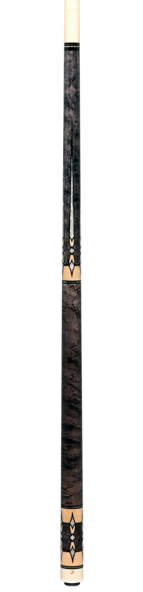 J Pechauer JP24T JP T Series No Wrap Pool Cue - Smoke-Stained Maple with Pearl Point Inlays