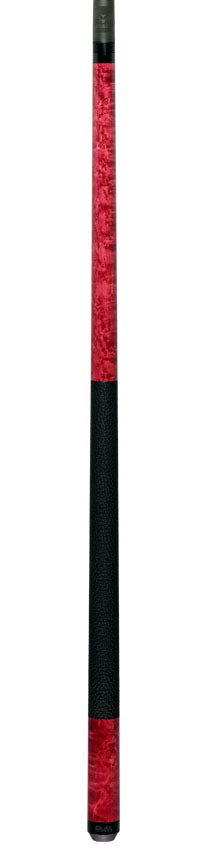 Bull Carbon BCC11C6 Play Cue - Purple-Stained Birdseye Maple with Textured Leather Wrap 6