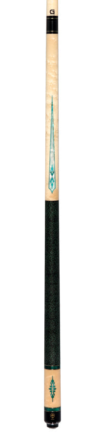 McDermott Birdseye Maple with Green and Pearl Points and Inlays Cue of the Month with G-Core Shaft